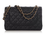Chanel Jumbo Black Quilted Caviar Classic Double Flap
