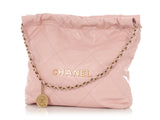 Chanel Small Pink Quilted Calfskin Hobo 22