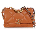 Chanel Medium Light Brown Quilted Lambskin 19 Flap