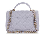Chanel Mini Lilac Quilted Lambskin Top Handle Bag