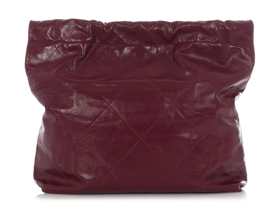 Chanel Medium Plum Shiny Quilted Calfskin 22