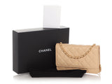 Chanel Beige Quilted Caviar Wallet on Chain WOC
