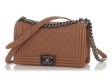 Chanel Old Medium Tan Caviar Boy Bag