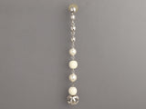 Chanel Long Beads and Pearls Logo Pierced Drop Earrings