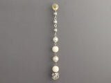 Chanel Long Beads and Pearls Logo Pierced Drop Earrings