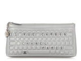 Chanel LE Silver Quilted Calfskin Keyboard Clutch