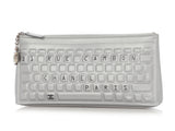 Chanel LE Silver Quilted Calfskin Keyboard Clutch
