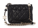 Chanel Mini Black Quilted Lambskin Heart Charms Flap