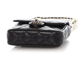 Chanel Mini Black Quilted Lambskin Heart Charms Flap