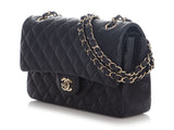 Chanel Medium/Large Navy Quilted Caviar Classic Double Flap