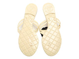 Chanel Cream Jelly Camellia Flower Thong Sandals