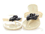 Chanel Cream Jelly Camellia Flower Thong Sandals