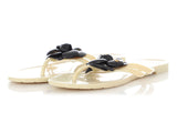 Chanel Cream Jelly Camellia Flower Thong Sandals