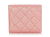 Chanel Iridescent Pink Quilted Caviar Compact Wallet