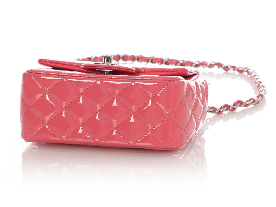 Chanel Mini Pink Puffy Quilted Patent Classic