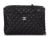 Chanel Black Quilted Shiny Calfskin Camera Bag