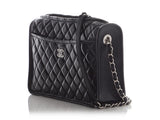 Chanel Black Quilted Shiny Calfskin Camera Bag