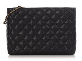 Chanel Small Black Quilted Soft Caviar Coco First Shopping Tote