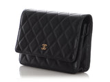 Chanel Black Quilted Caviar Wallet on Chain WOC