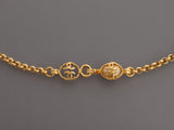 Chanel Vintage Long Pearl Logo Medallion Pendant Necklace