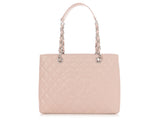Chanel Light Pink Quilted Caviar Grand Shopping Tote GST