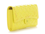 Chanel Yellow Quilted Patent Travel Wallet
