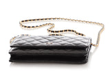 Chanel Black Quilted Caviar Wallet On Chain WOC