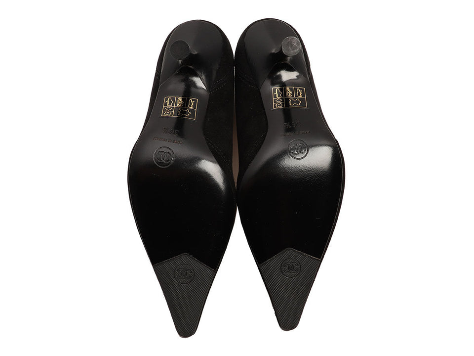 Chanel Black Suede Pumps