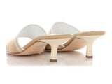 Chanel Beige Fabric Mules