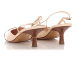 Chanel Light Pink Lizard Embossed Cap Toe Slingbacks