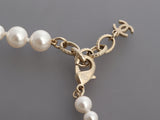 Chanel Long Pearl and Crystal Logo Necklace