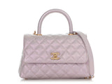 Chanel Mini Iridescent Lilac Caviar Coco Handle