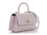 Chanel Mini Iridescent Lilac Caviar Coco Handle
