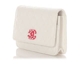 Chanel White Quilted Caviar Wallet on Chain WOC