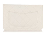 Chanel White Quilted Caviar Wallet on Chain WOC