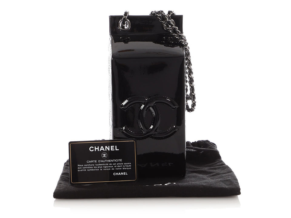 Chanel Black Patent Milk Carton Bag
