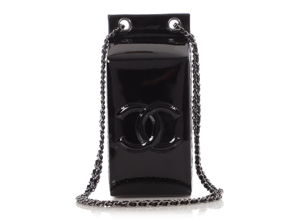 Chanel Black Patent Milk Carton Bag