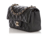 Chanel Mini Dark Gray Quilted Caviar Rectangular Classic
