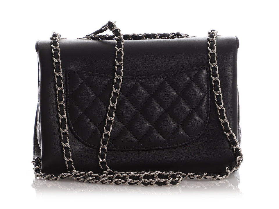 Chanel Small Black Part-Quilted Lambskin Tramezzo Flap