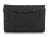 Chanel Black Quilted Caviar Wallet On Chain WOC
