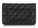 Chanel Black Quilted Caviar Wallet On Chain WOC