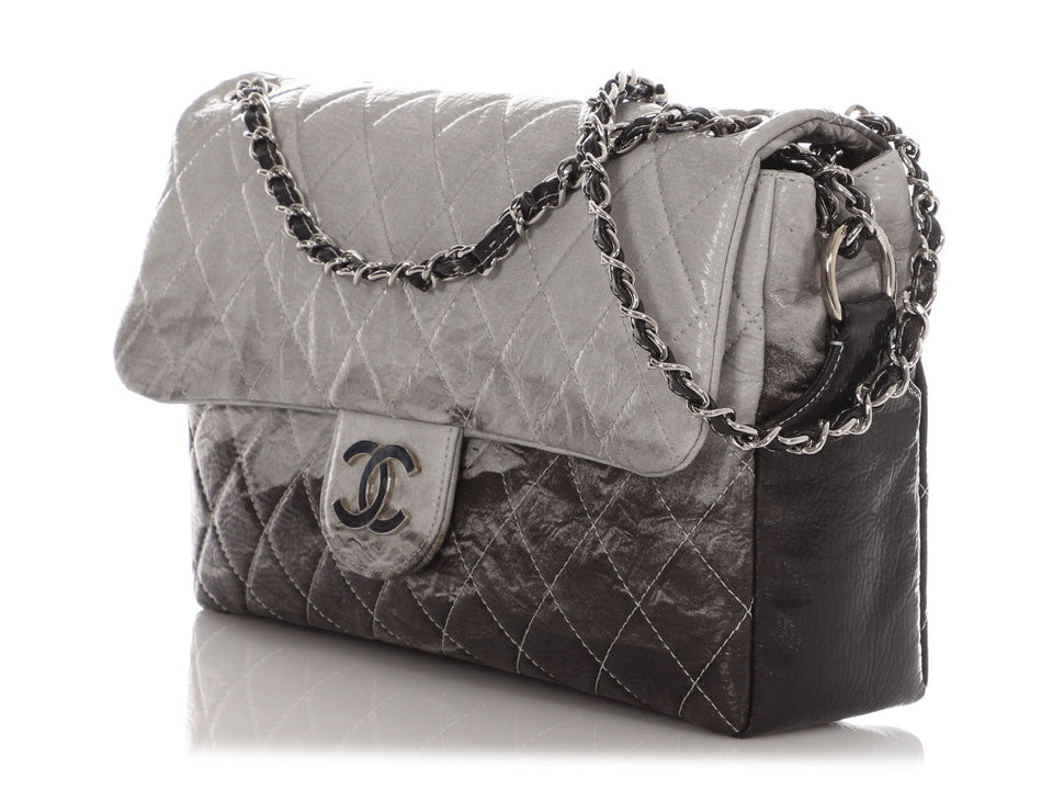 Chanel Black Quilted Vinyl Melrose Dégradé Flap