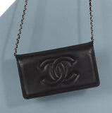 Chanel Black Lambskin Wallet On Chain WOC