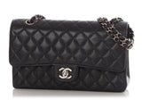 Chanel Medium/Large Black Quilted Caviar Classic Double Flap