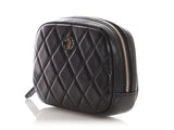 Chanel Small Black Lambskin Curvy Cosmetic Case