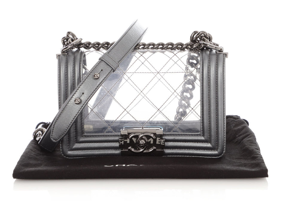 Chanel Small Silver PVC Boy Bag