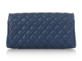 Chanel Blue Quilted Lambskin Fold Up Again Clutch