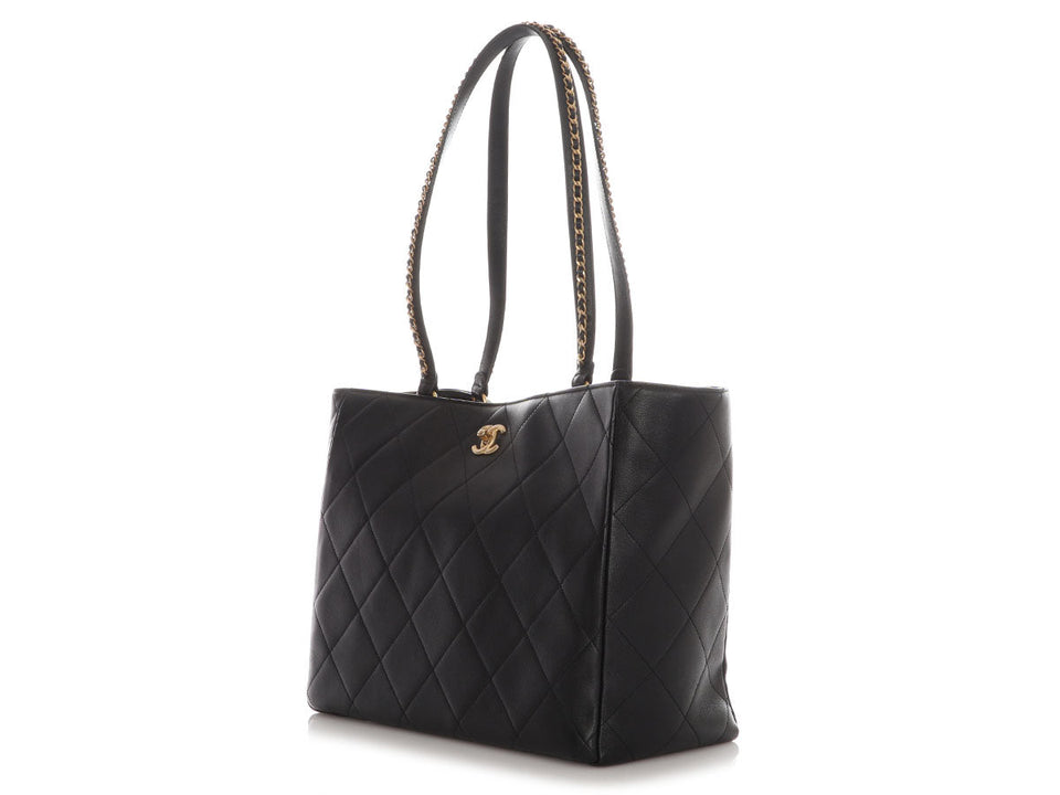 Chanel Large Black Quilted Calfskin Book Pocket Tote