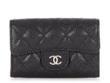 Chanel Black Quilted Caviar Classic  Holder