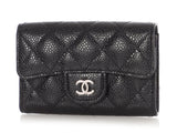 Chanel Black Quilted Caviar Classic  Holder